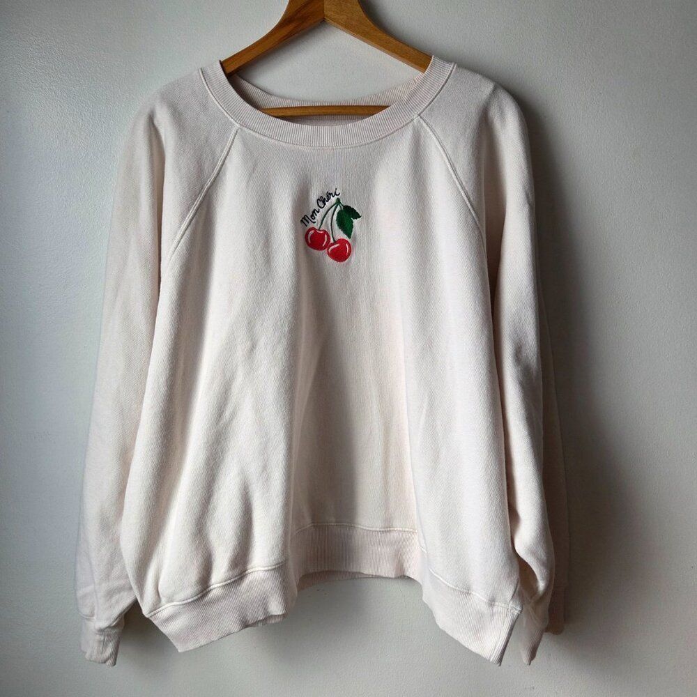 EUC OLD NAVY MON CHERI EMBROIDERED CREW NECK LOOSE FITTING SWEATER XL